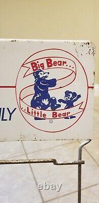 Vintage Advertising Big Bear Little Bear Designed Store Display Metal Sign Rack