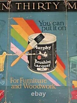 Vintage Advertising-MURPHY PAINTS-Cardboard Tri-Fold Sign 56X35 GREAT MANCAVE