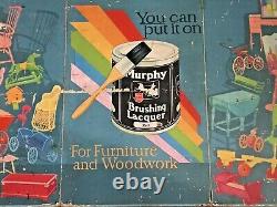 Vintage Advertising-MURPHY PAINTS-Cardboard Tri-Fold Sign 56X35 GREAT MANCAVE