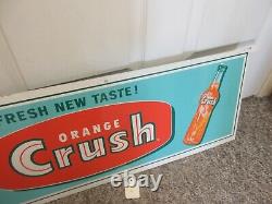 Vintage Advertising Orange Crush Soda Tin Store Display Sign 814-z