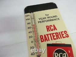 Vintage Advertising Rca Batteries Store Display Tin Thermometer M-339