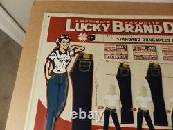 Vintage Advertising Sign-1992 Lucky Brand Dungarees Metal Sign-vintage Jeans