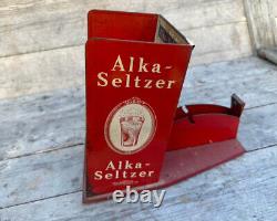 Vintage Alka Seltzer Tape Dispenser Store Display Tin Sign Graphic