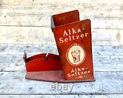 Vintage Alka Seltzer Tape Dispenser Store Display Tin Sign Graphic