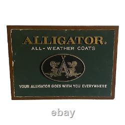 Vintage Alligator All-weather Coats Store Display Sign. Menswear Womenswear Rare