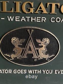 Vintage Alligator All-weather Coats Store Display Sign. Menswear Womenswear Rare