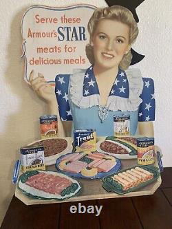 Vintage Armour Star Canned Meat Store Cardboard Display