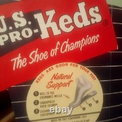 Vintage BASEBALL 1954 US KEDS Sneakers store Display SIGN Willard Mullin Art NOS