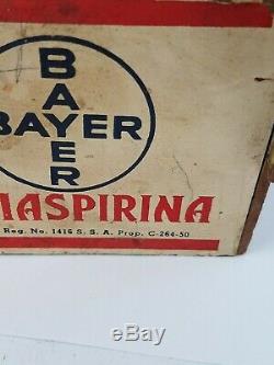 Vintage BAYER Aspirin Country General Store Window Display Sign Rare Original