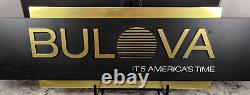 Vintage BULOVA IT'S AMERICAS TIME Hard Plastic Bulova Watches Advertising Sign