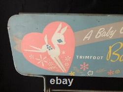 Vintage Baby deer shoe Store Display Metal Sign Rack Advertising