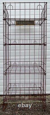 Vintage Bachman Pretzels Advertising Wire Metal Store Display Stand Rack & Sign