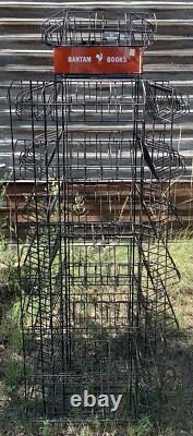 Vintage Bantam Books Store Display Rack 8 Tier Wire Rack With 4 Sided Sign