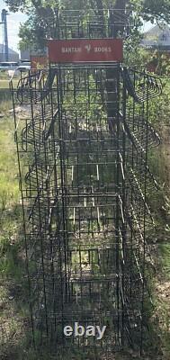 Vintage Bantam Books Store Display Rack 8 Tier Wire Rack With 4 Sided Sign