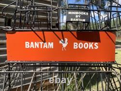 Vintage Bantam Books Store Display Rack 8 Tier Wire Rack With 4 Sided Sign