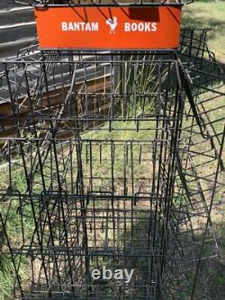 Vintage Bantam Books Store Display Rack 8 Tier Wire Rack With 4 Sided Sign