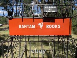 Vintage Bantam Books Store Display Rack 8 Tier Wire Rack With 4 Sided Sign