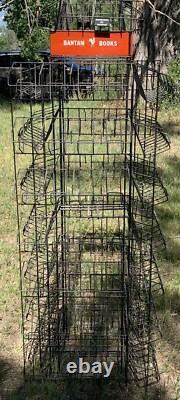 Vintage Bantam Books Store Display Rack 8 Tier Wire Rack With 4 Sided Sign
