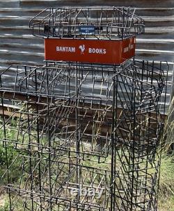 Vintage Bantam Books Store Display Rack 8 Tier Wire Rack With 4 Sided Sign