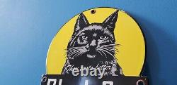 Vintage Black Cat Cigarettes Porcelain Tobacco Gas General Store 6 Display Sign