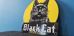 Vintage Black Cat Cigarettes Porcelain Tobacco Gas General Store 6 Display Sign