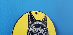 Vintage Black Cat Cigarettes Porcelain Tobacco Gas General Store 6 Display Sign