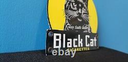 Vintage Black Cat Cigarettes Porcelain Tobacco Gas General Store 6 Display Sign