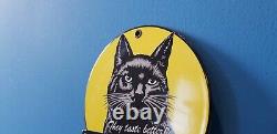 Vintage Black Cat Cigarettes Porcelain Tobacco Gas General Store 6 Display Sign