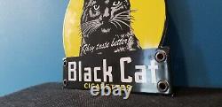 Vintage Black Cat Cigarettes Porcelain Tobacco Gas General Store 6 Display Sign