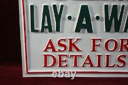 Vintage Blow Mold Holiday Lay Away Store Sign Embossed Christmas 1950 1960