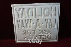 Vintage Blow Mold Holiday Lay Away Store Sign Embossed Christmas 1950 1960