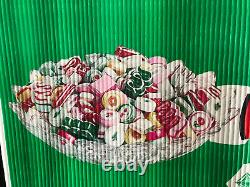 Vintage Brach's Christmas Candy Santa Store Display Sign Banner Chocolate