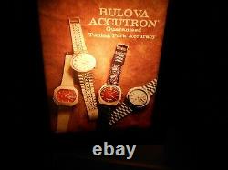 Vintage Bulova Accutron Watch 1960's Advertising Display Sign Lighted RARE