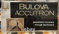 Vintage Bulova Accutron Watch Advertising Display Sign Store Very Good Condition