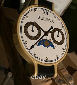 Vintage Bulova Clamshell Watch Advertising Display Sign Excellent Condition