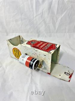 Vintage Burgess Flashlight Battery Advertising Sign Tin Store Display Tester CA