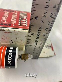 Vintage Burgess Flashlight Battery Advertising Sign Tin Store Display Tester CA