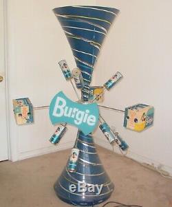 Vintage Burgie Burgiemeister Beer Store Display Motion Sign Beer Can Sputnic