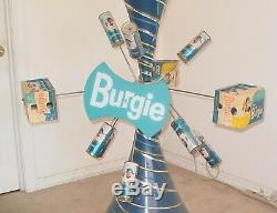 Vintage Burgie Burgiemeister Beer Store Display Motion Sign Beer Can Sputnic