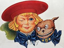 Vintage Buster Brown & Dog Dealer Store Display Sign Easel Back Masonite 14 Vgc