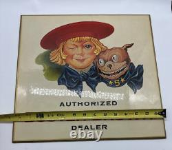 Vintage Buster Brown & Dog Dealer Store Display Sign Easel Back Masonite 14 Vgc