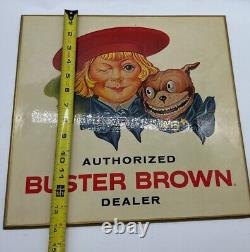Vintage Buster Brown & Dog Dealer Store Display Sign Easel Back Masonite 14 Vgc