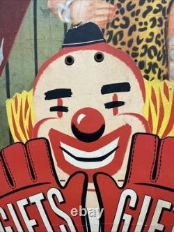Vintage C. 1940 Gifts Store Display Clown Sign Carnival Circus Gas Grocery Store