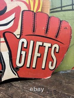 Vintage C. 1940 Gifts Store Display Clown Sign Carnival Circus Gas Grocery Store