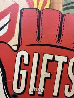 Vintage C. 1940 Gifts Store Display Clown Sign Carnival Circus Gas Grocery Store