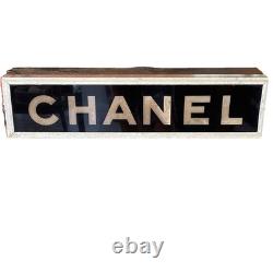 Vintage CHANEL Sign Department Store Display Light up box chain c. 1950 made USA