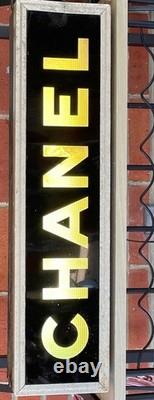 Vintage CHANEL Sign Department Store Display Light up box chain c. 1950 made USA