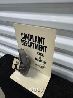 Vintage COMPLAINT DEPARTMENT DUMMY GRENADE TAKE ANUMBER COUNTER TOP DISPLAY SIGN