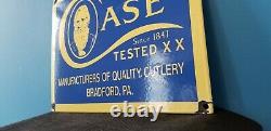 Vintage Case XX Knives Porcelain Quality Gas General Store Service Pump Sign