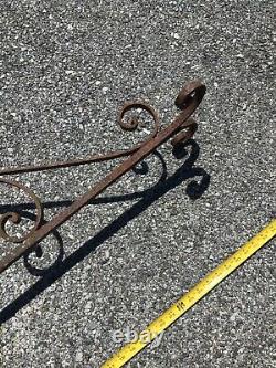 Vintage Cast Iron Metal Sign Bracket Flange Arrow Point Store Display corner